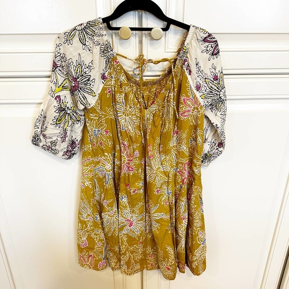 Anthropologie Daily Practice Women’s Mollie Floral Mini Dress Puff Sleeve Boho - Picture 2 of 13